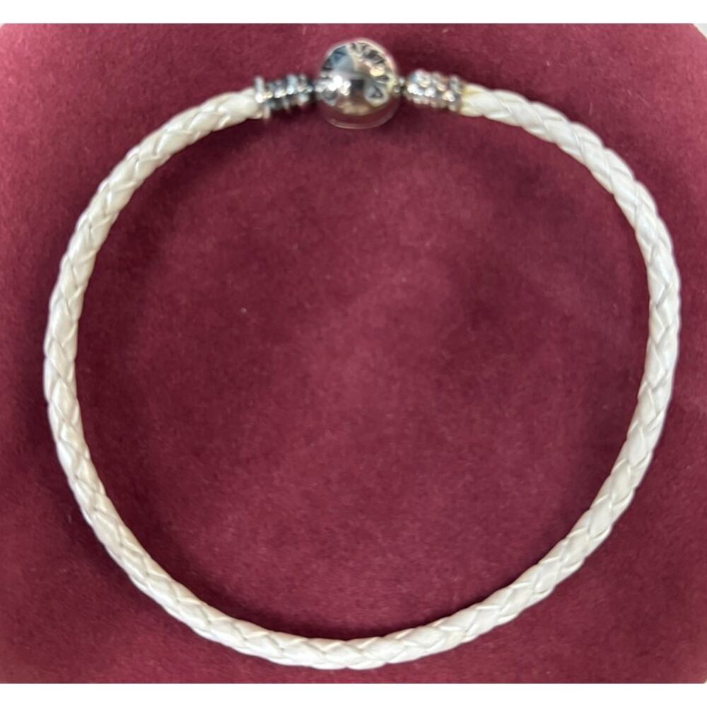 Chamilia Off White Braided Leather Charm Bracelet 8" #71626